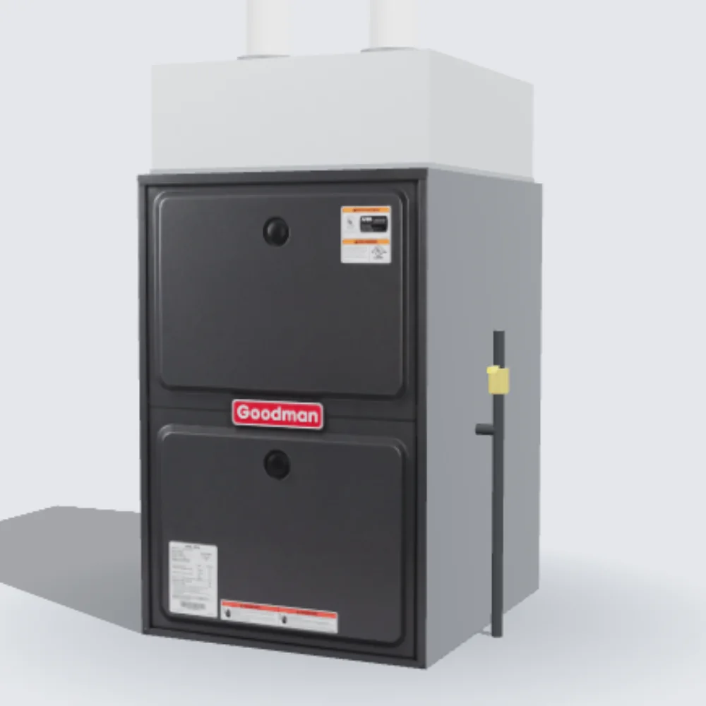 3D model of a Goodman high-efficiency two-stage gas furnace